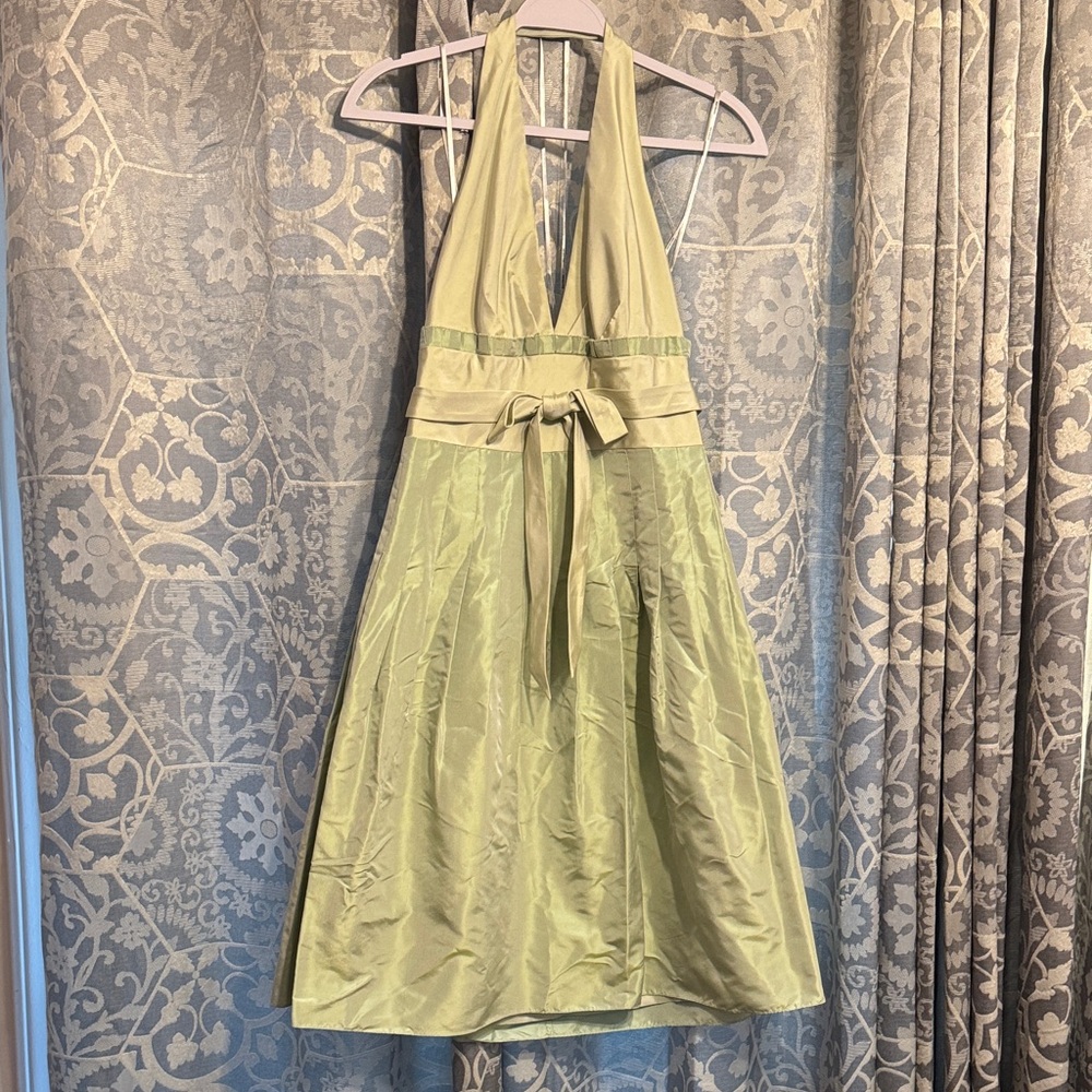 Kay Unger Light Green Halter Dress